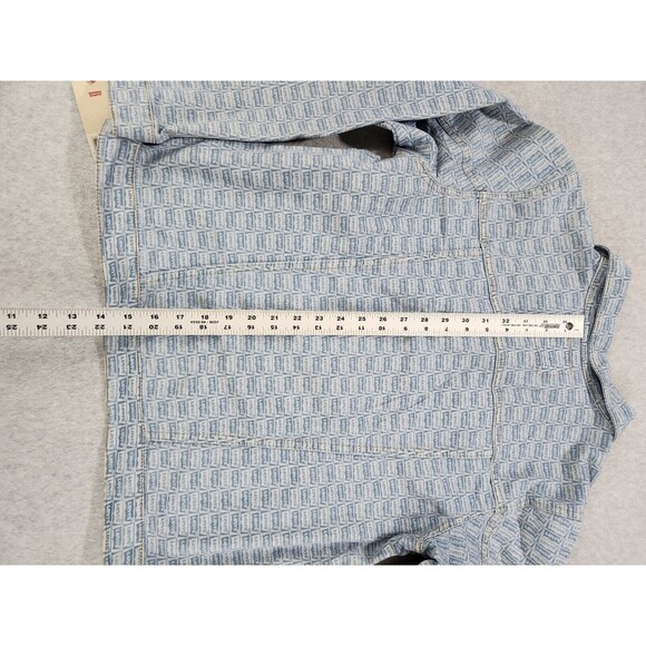 Levi Strauss Youth Blue Denim Logo Button Jacket Girls Sz 12-13 Yrs Womens Small - Picture 12 of 13